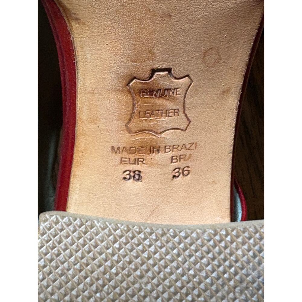 Sarah Chofakian Mary Jane Lace Up Peep Toe Size EU38 Handmade in Brazil - Picture 8 of 14